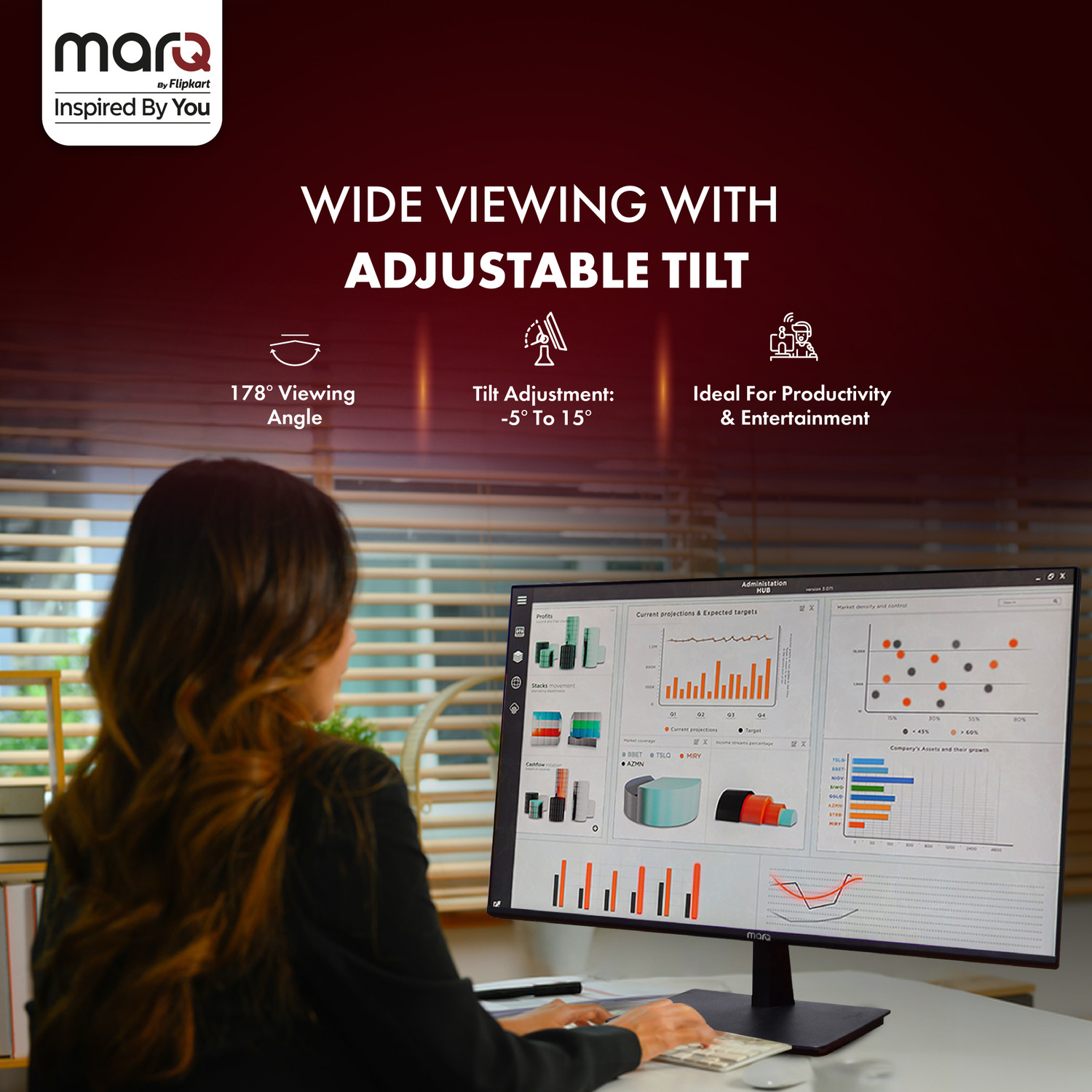 Image of MarQ by Flipkart 68.58 cm (27 inch) Full HD IPS Panel Monitor (27FHDMEQPUUB)
