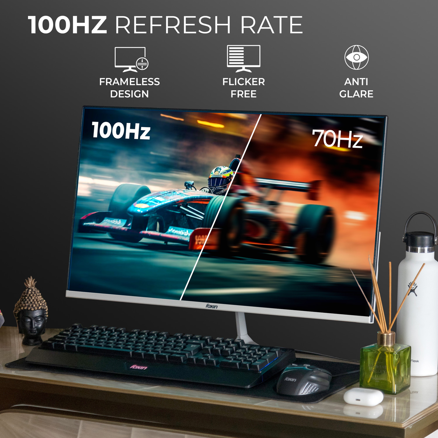 Image of Foxin Elite 60.96 cm (24 inch) Full HD LED Backlit IPS Panel Monitor (IPS Panel | 100Hz | True Pixel | Anti-Glare & Flicker Free)