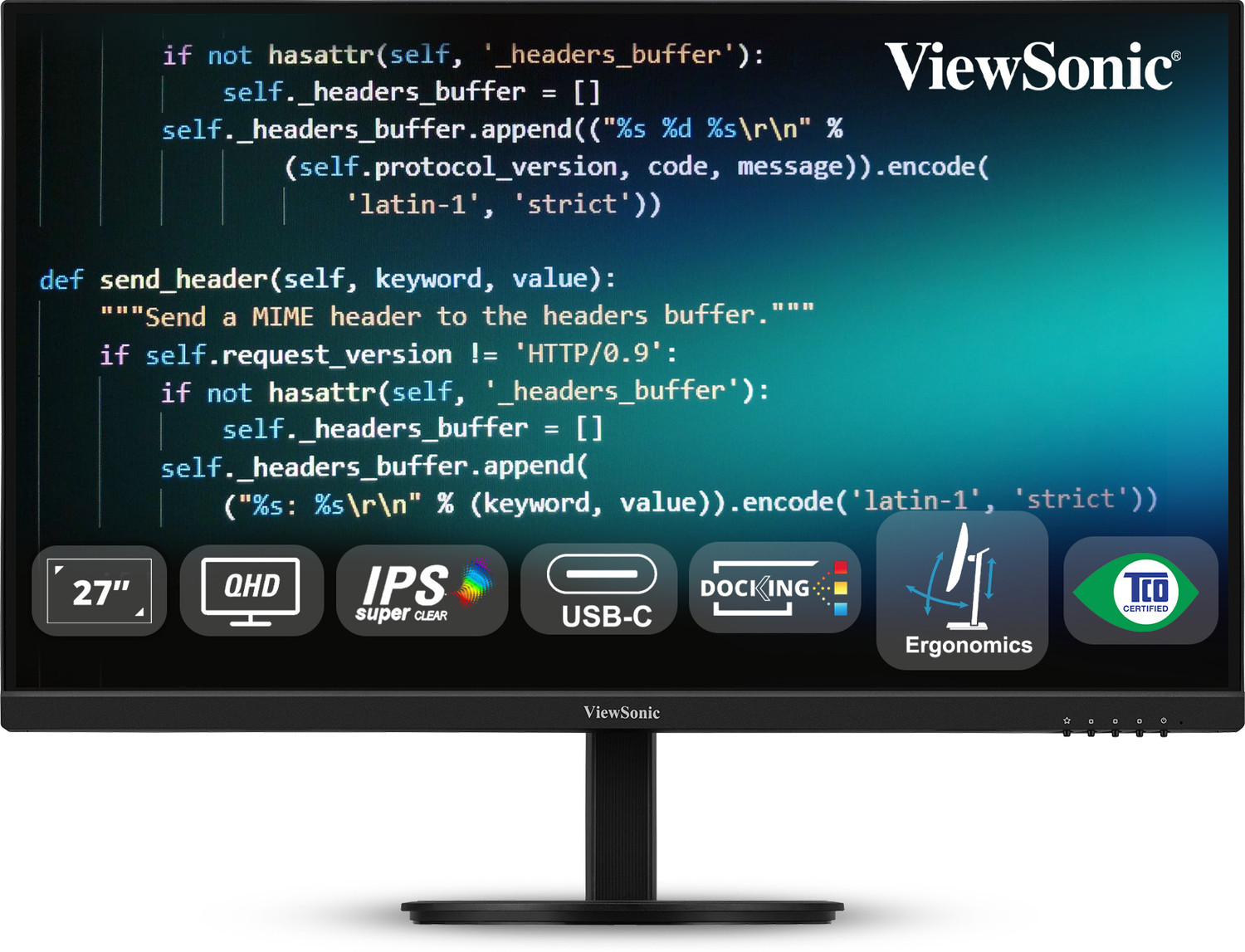 Image of ViewSonic VG Series 68.58 cm (27 inch) Quad HD LED Backlit IPS Panel Gaming Monitor (VG2709U-2K)
