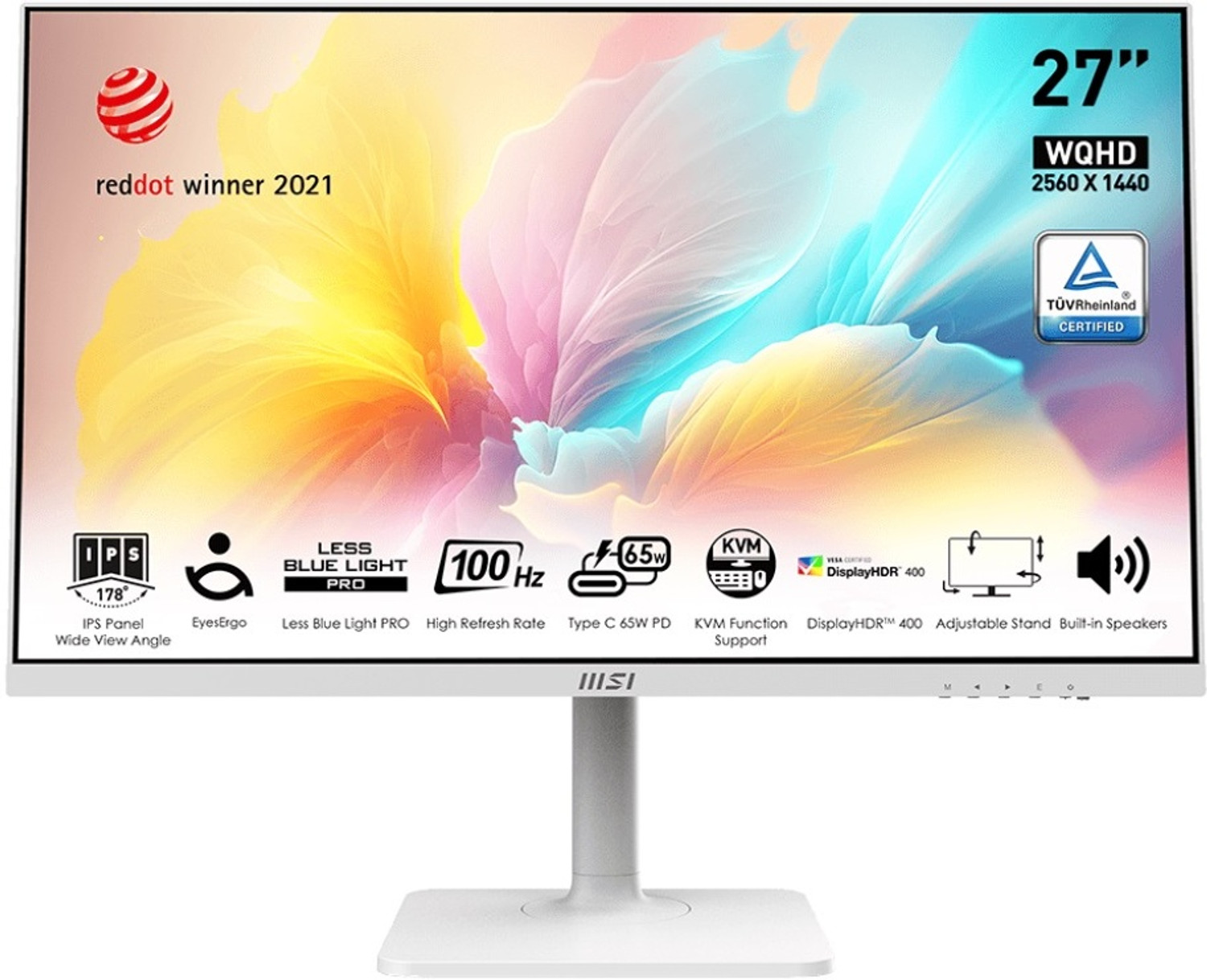 Image of MSI 68.58 cm (27 inch) WQHD IPS Panel with Eye Friendly Technology, Anti-Flicker, Less Blue Light, Anti-Glare Flat Monitor (MD272QXPW)