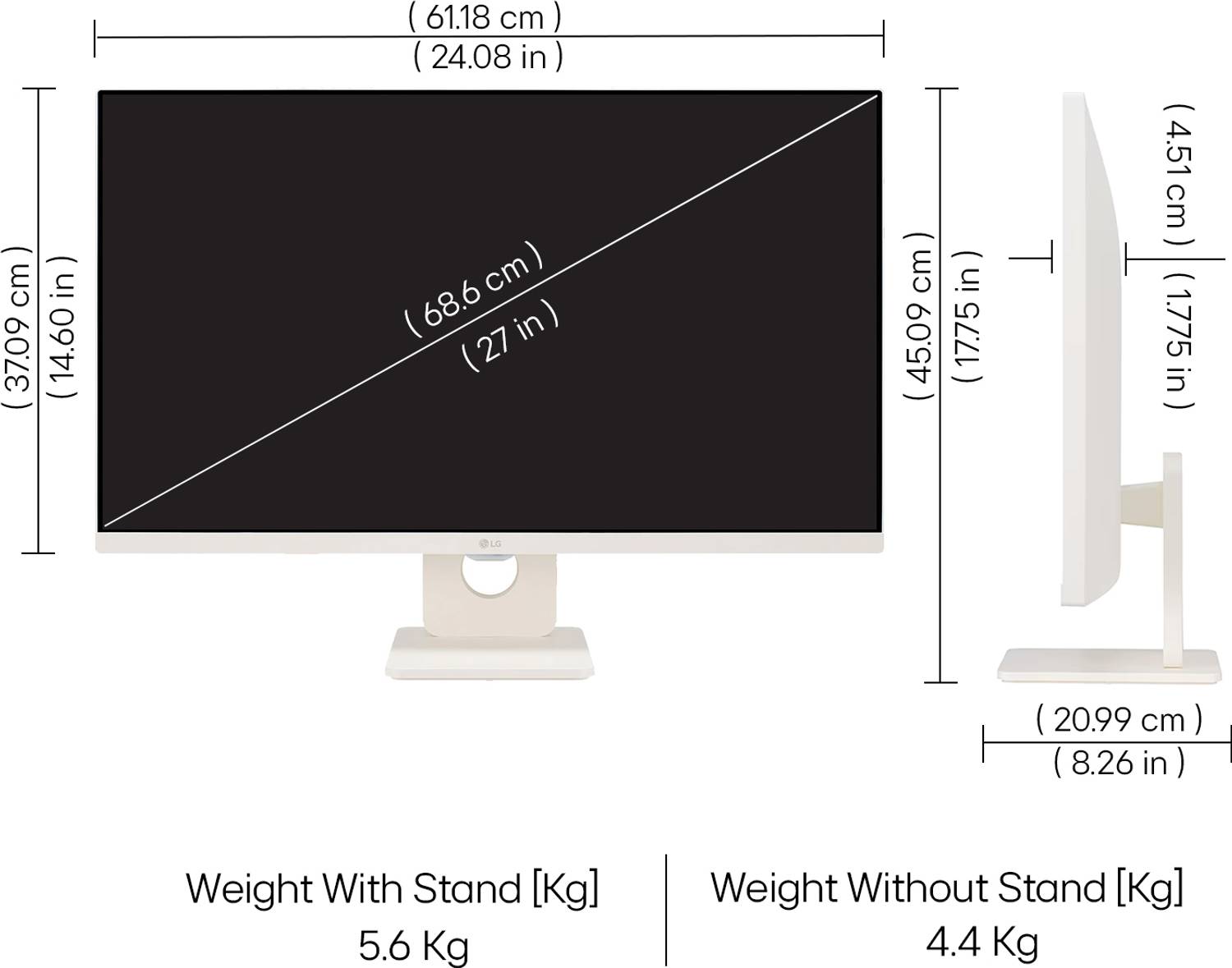LG 27U511SA-W.ATR 27 inch Full HD IPS Monitor - Image 4