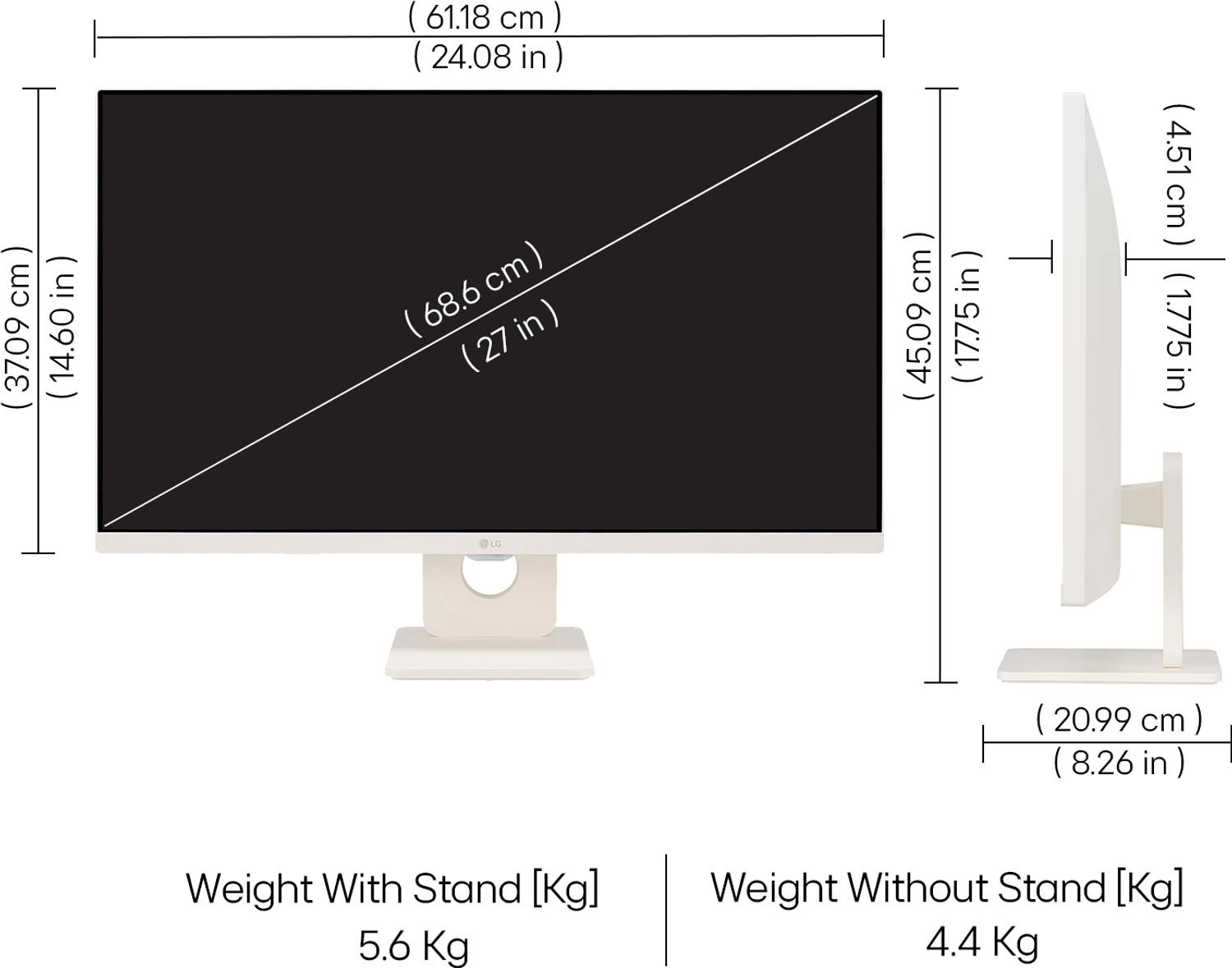 Image of LG 68.58 cm (27 inch) Full HD IPS Panel Monitor (27U511SA-W.ATR)