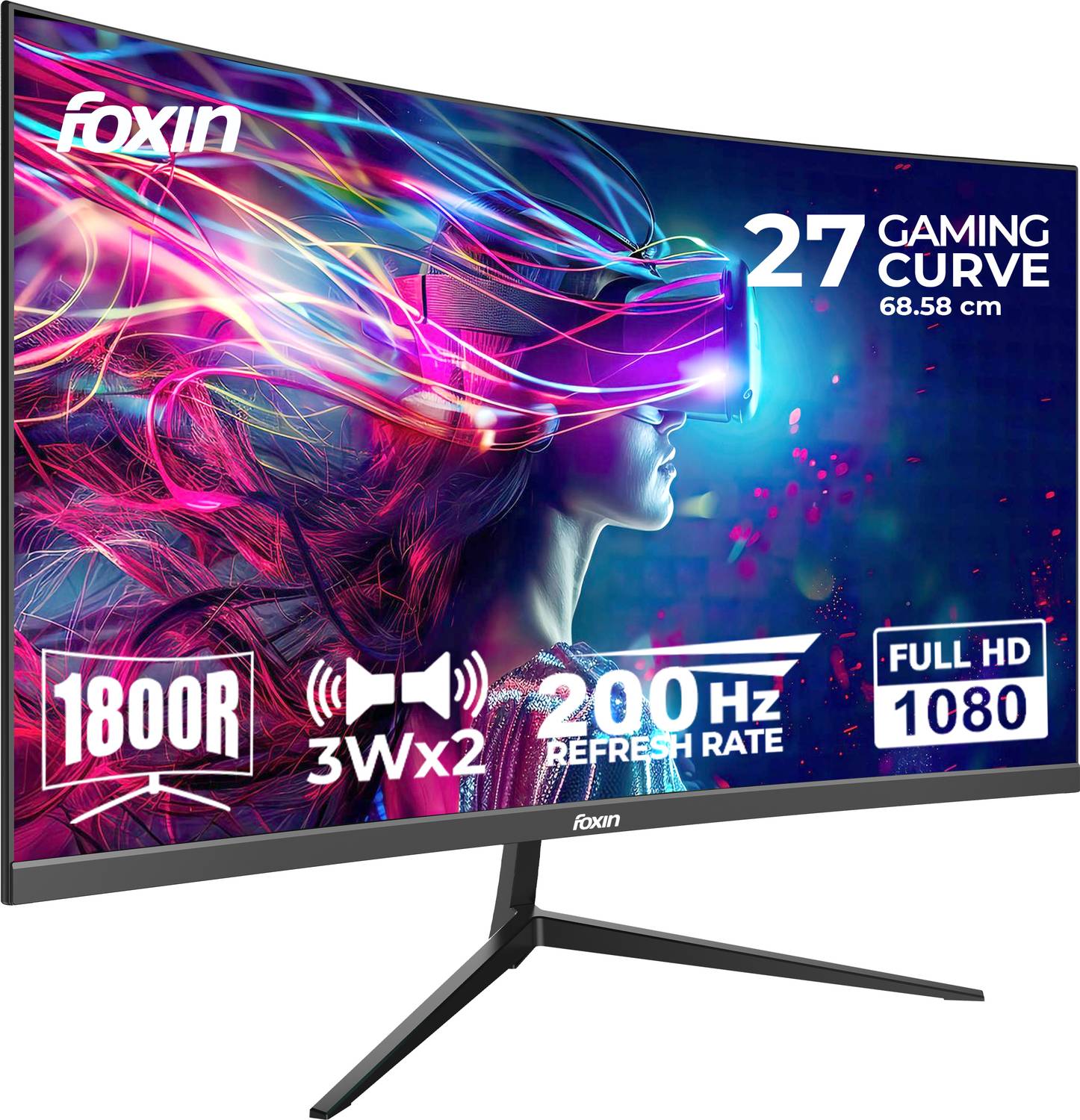 Foxin 27 inch 1800R Curved Gaming Monitor - Image 1