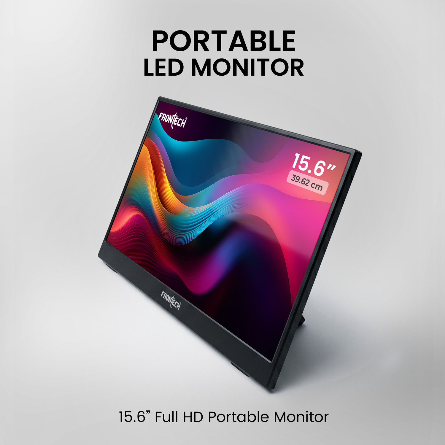 Image of Frontech Portable LED Monitor 39.6 cm (16 inch) Full HD LED Backlit IPS Panel with 60Hz Refresh rate, Mini HDMI, Type C Monitor (MON-0023)