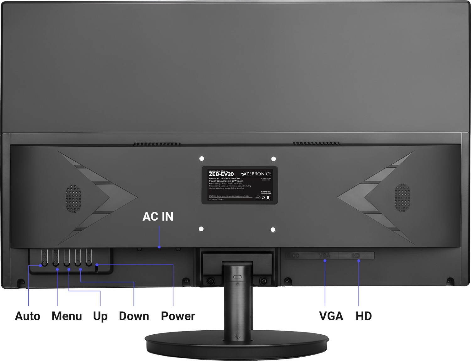 Image of ZEBRONICS 50.8 cm (20 inch) HD+ TN Panel Monitor (ZEB-EV20)