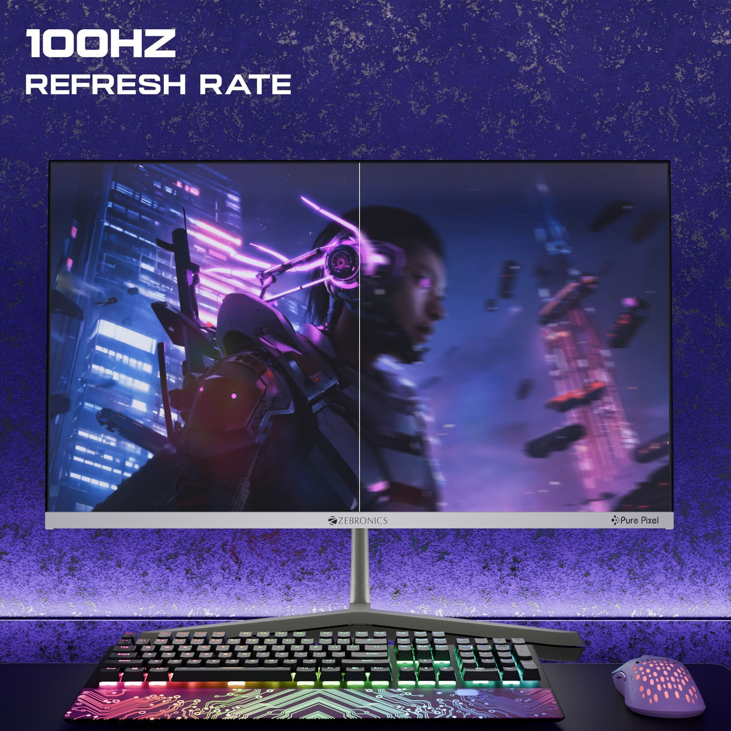 Image of ZEBRONICS 55.88 cm (22 inch) Full HD LED Backlit VA Panel Gaming Monitor (Zeb-A122 FHD LED)
