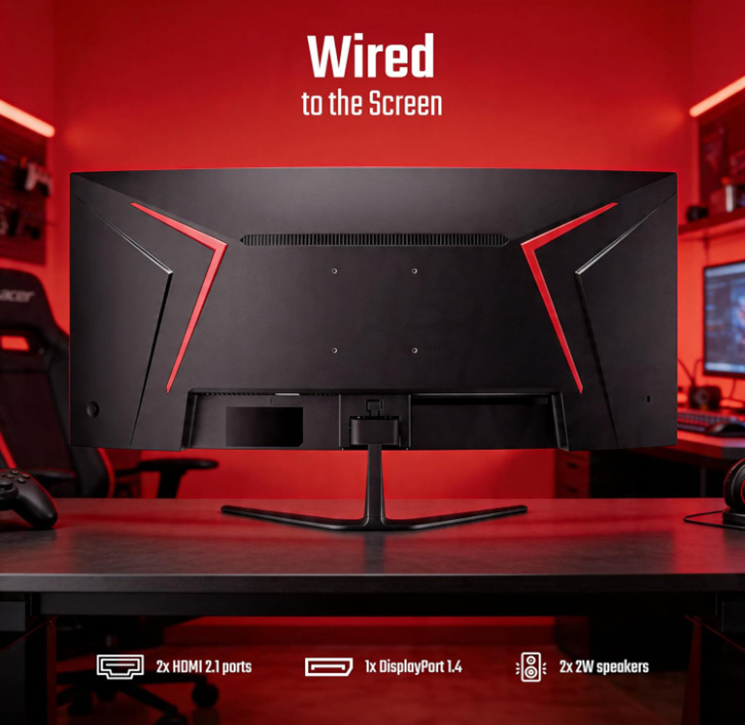 Image of Acer 86.36 cm (34 inch) Curved UWQHD LED Backlit VA Panel Gaming Monitor (ED340CUR J0)