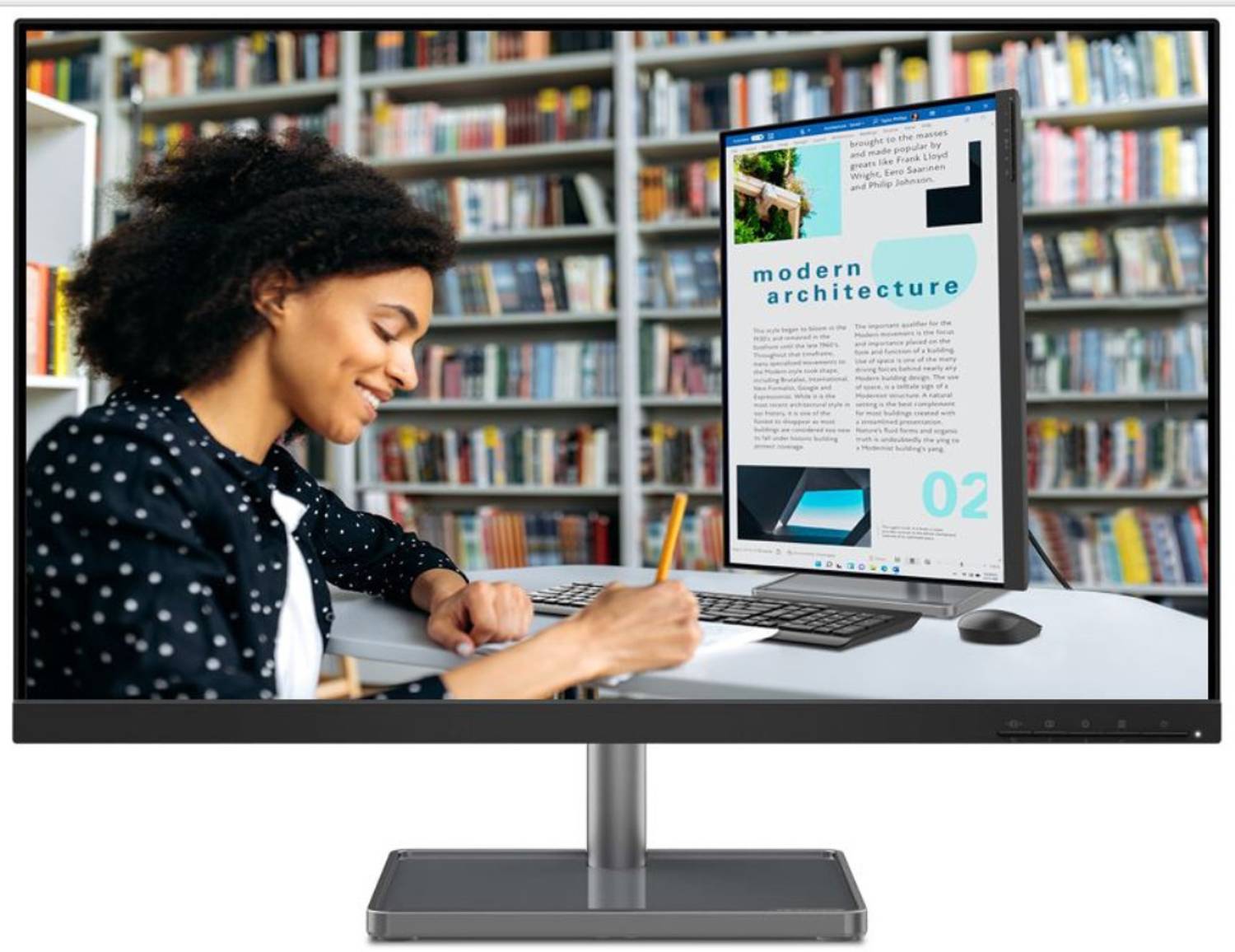 Lenovo L-Series 68.58 cm (27 Inch) Full HD IPS Panel with Rotatin