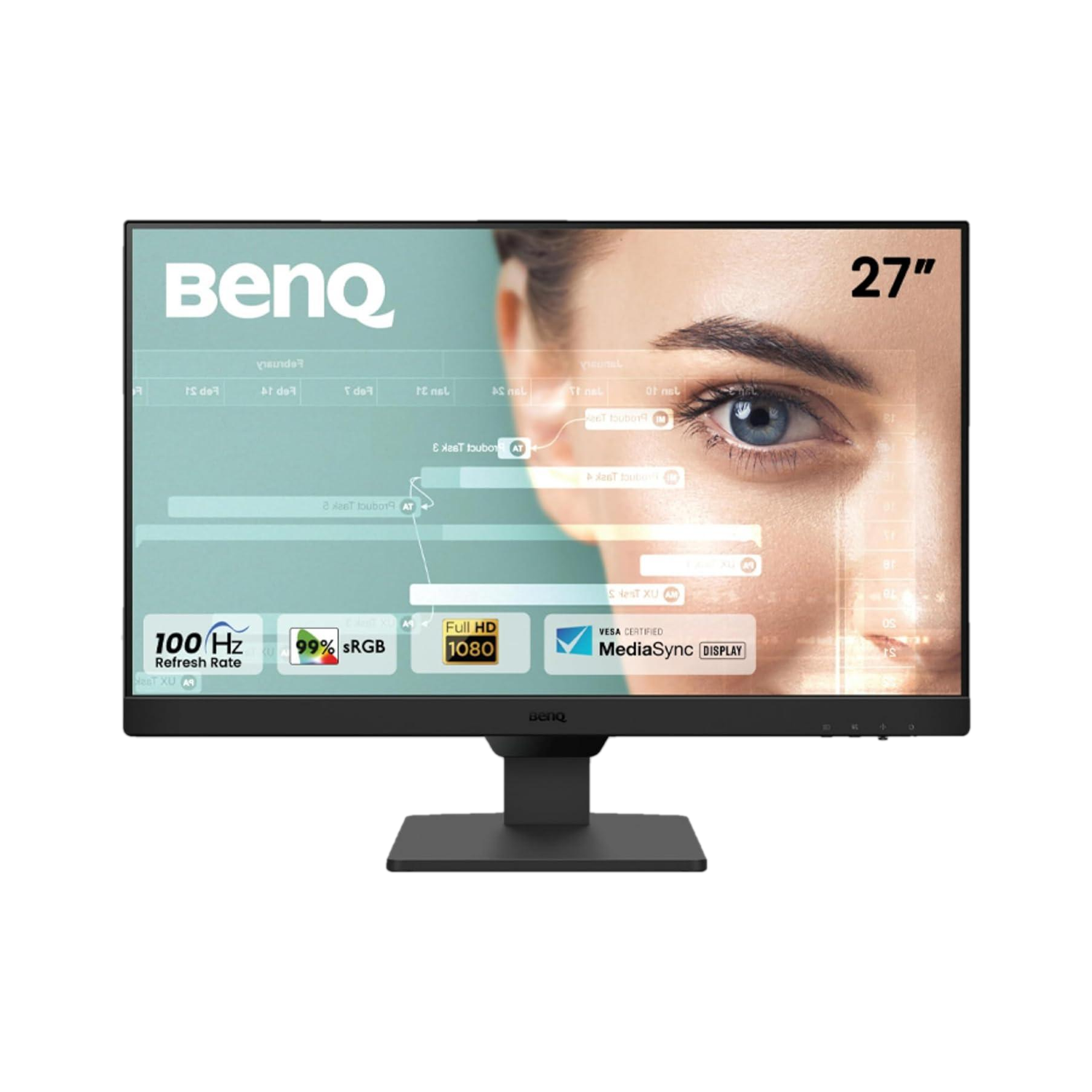 BenQ GW2790 68.58 cm (27 inch) Full HD LED Backlit IPS Panel 99% sRGB, Eye-careU, Dual HDMI, Display Port, Bezel-Less, Eyesafe, VESA MediaSync, Brightness Intelligence, Low Blue Light, Speakers 2Wx2, VESA Wall mountable Monitor (GW2790)