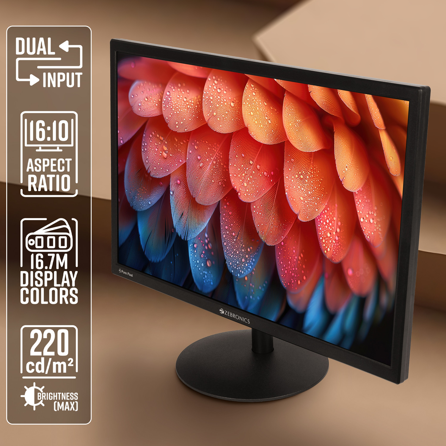 Image of ZEBRONICS V22HD 55.88 cm (22 inch) HD+ TN Panel Monitor (Zeb-V22HD+ LED)