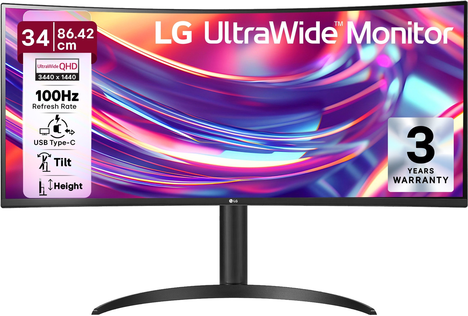 Image of LG ULTRAWIDE 86.36 cm (34 inch) Curved WQHD VA Panel Gaming Monitor (34WR55QK-B.ATR)