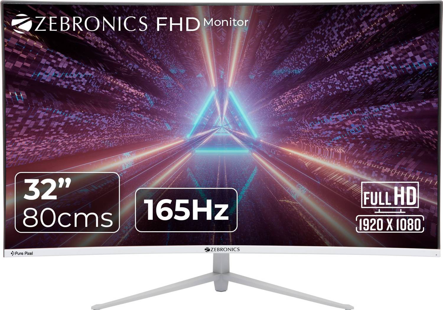 ZEBRONICS 81.28 cm (32 inch) Curved Full HD VA Panel 80 cm, Wall