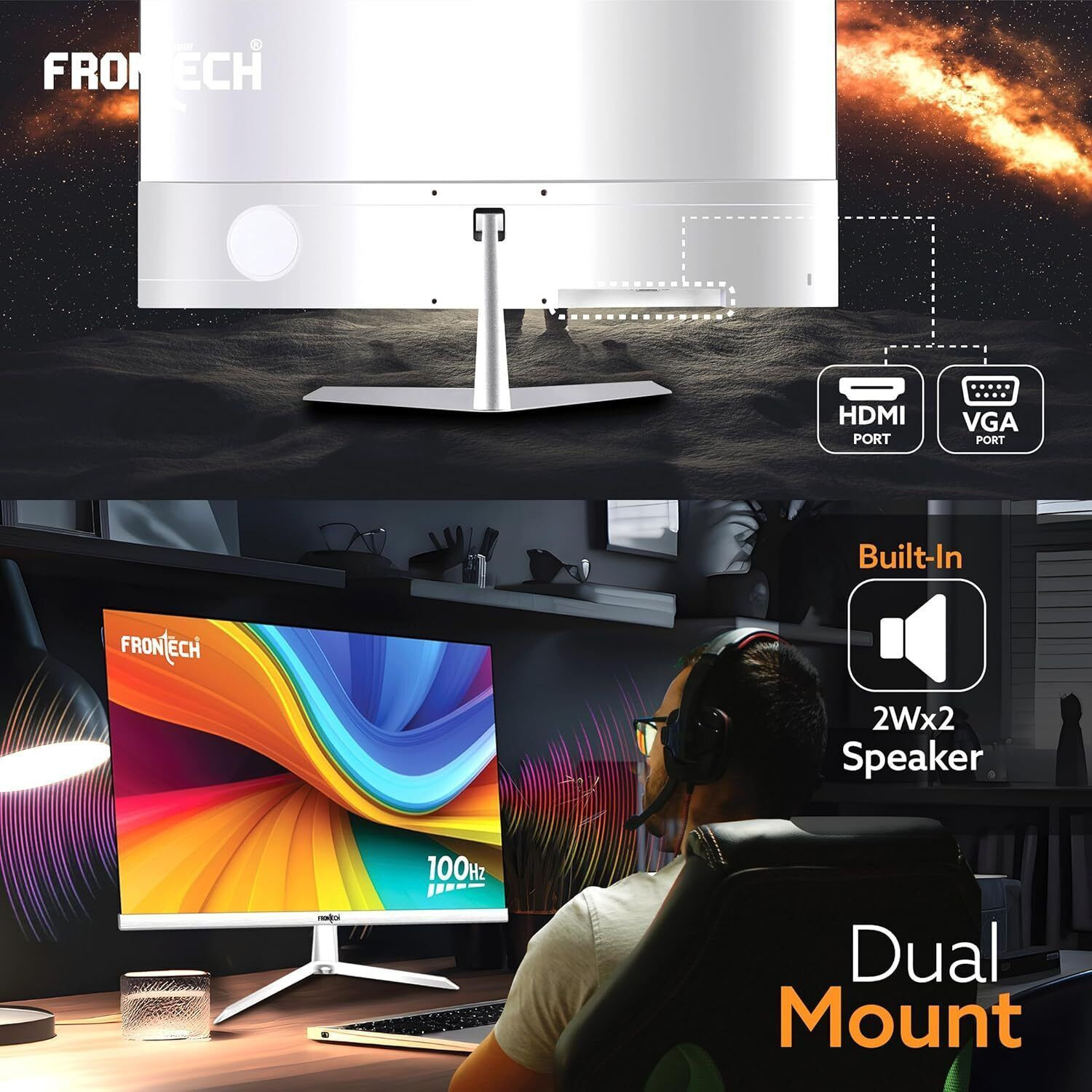 Image of Frontech 60.96 cm (24 inch) Full HD LED Backlit IPS Panel Monitor (MON-0089)