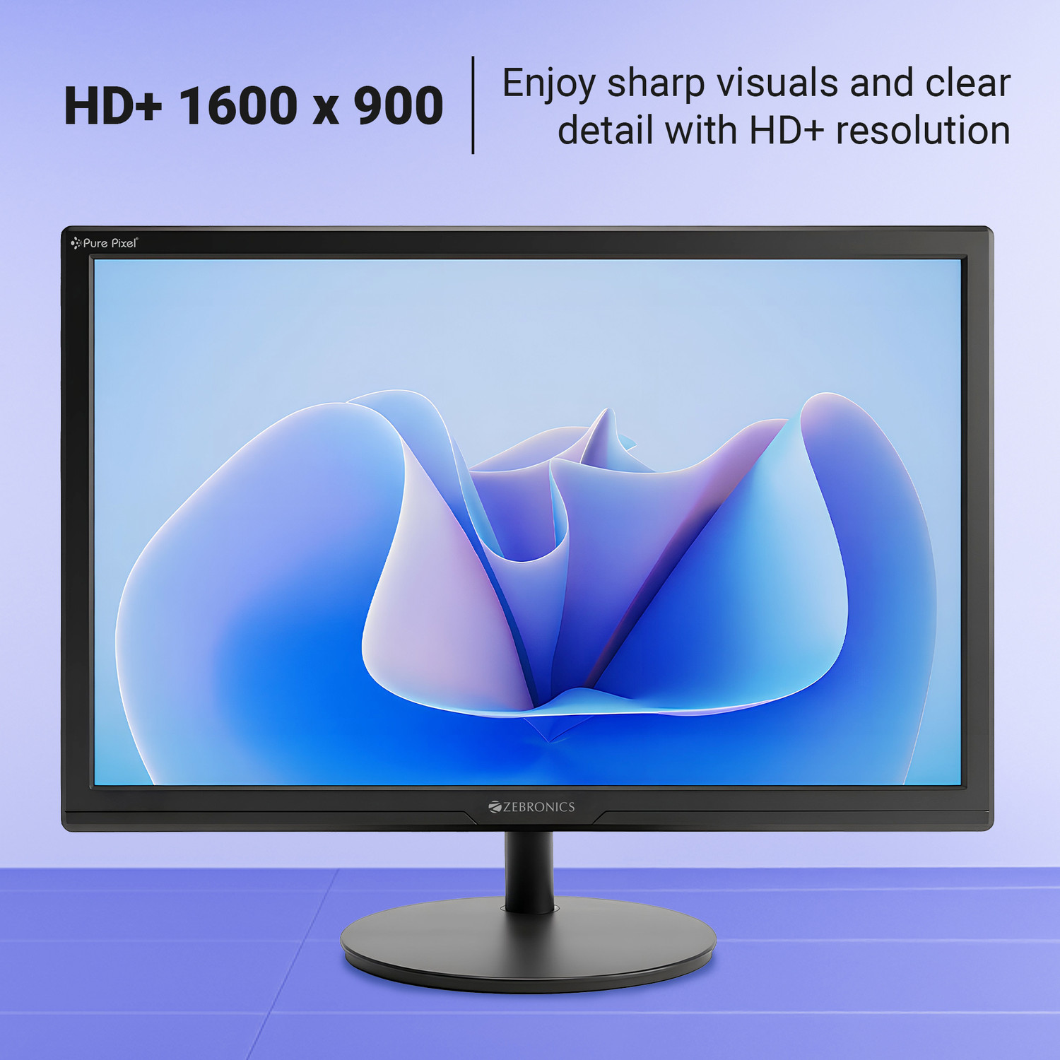 Image of ZEBRONICS 50.8 cm (20 inch) HD+ TN Panel Monitor (ZEB-EV20)