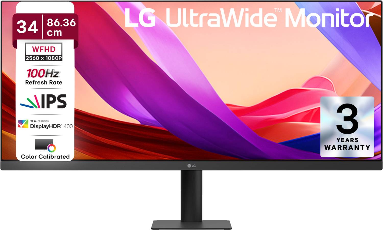 LG UltraWide 87.0 cm (34 inches) WFHD LED Backlit IPS Panel 34-inch 21:9 WFHD (2560x1080) IPS Display, 3-Side Virtually Borderless Design, sRGB 99% (Typ.), Colour Calibrated in factory, 400nits (Typ.) Brightness / VESA DisplayHDR 400, 100Hz Refresh Rate, 1ms MBR Monitor (34U511A-B.BTR / 34U511A-BA.ATRDMSL)