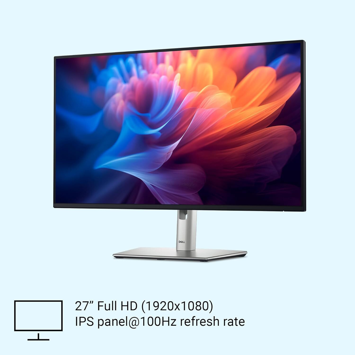 Image of DELL 68.58 cm (27 inch) Full HD IPS Panel Anti-Glare With 3H Hardness, Gray-To-Gray (Fast mode), Ports: 1x HDMI|1x DP 1.2|1x VGA| 3x USB 3.2 Gen1 (A) | 1x USB 3.2 Gen1 Type-C [15W PD], Tilt /Swivel /Pivot /Height Adjustment Monitor (P2725H)