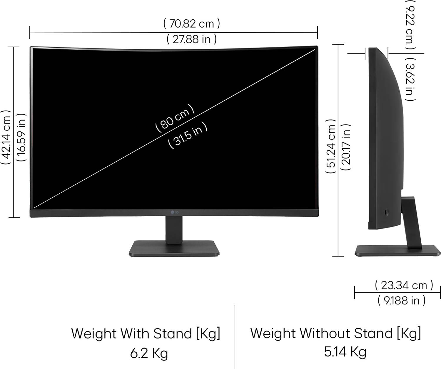 LG 32MR50C-BB 32 inch Curved Full HD Monitor - Image 4
