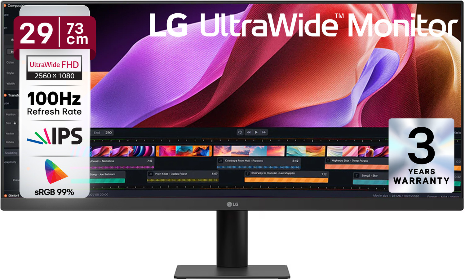Image of LG UltraWide 73.0 cm (29 inch) WFHD LED Backlit IPS Panel with HDR10, sRGB 99%, 3-Side Virtually Borderless, Reader Mode, Flicker Safe, HDMI x 2, Tilt Adjustable Monitor (29U511A-B.BTR)