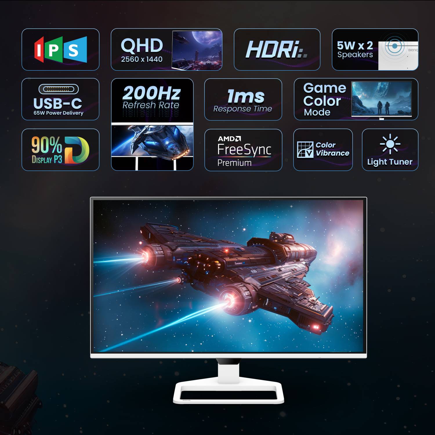 BenQ EW270Q 27 inch Quad HD IPS Gaming Monitor - Image 2