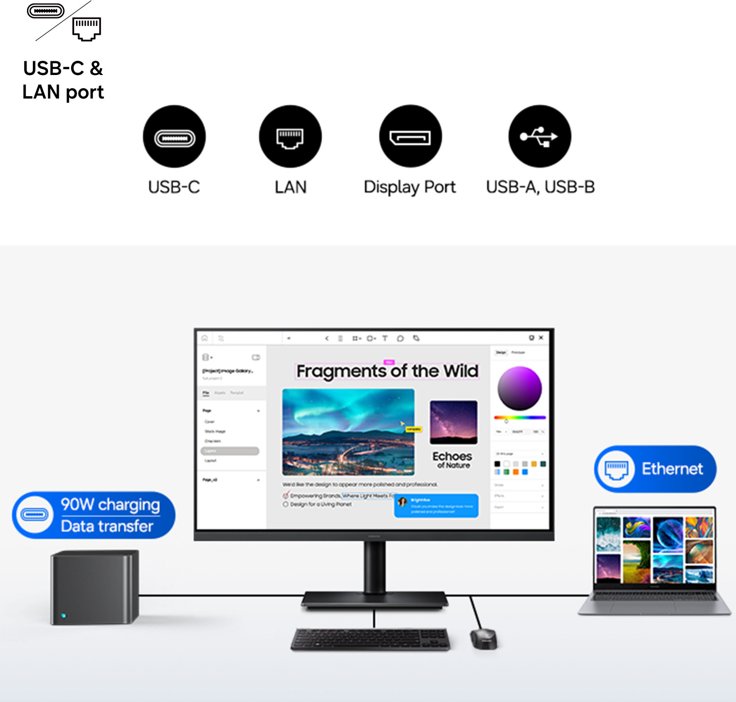 Image of Samsung ViewFinity S8 80.01 cm (32 inches) 4K Ultra HD LED Backlit VA Panel Gaming Monitor (32 inch 4K ViewFinity S8 Monitor LS32H802UAWXXL, Black)