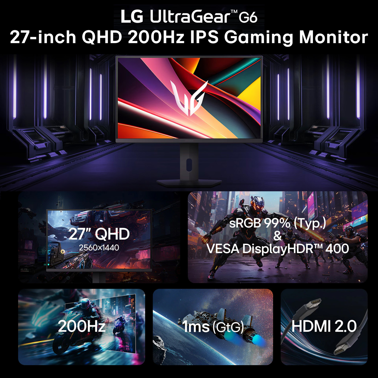 Image of LG 68.58 cm (27 inch) Quad HD IPS Panel Monitor (27G610A-BN.CTRDMJ)