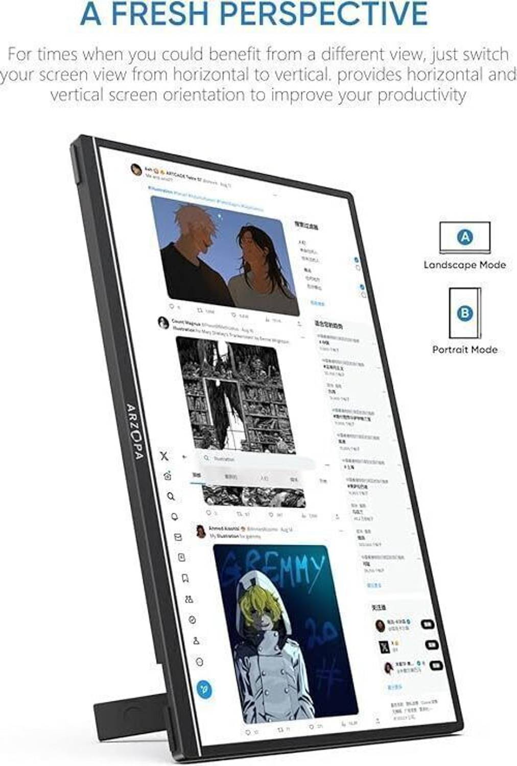Arzopa Z1FC 40.89 cm (16 inch) Full HD IPS Panel Gaming Monitor
