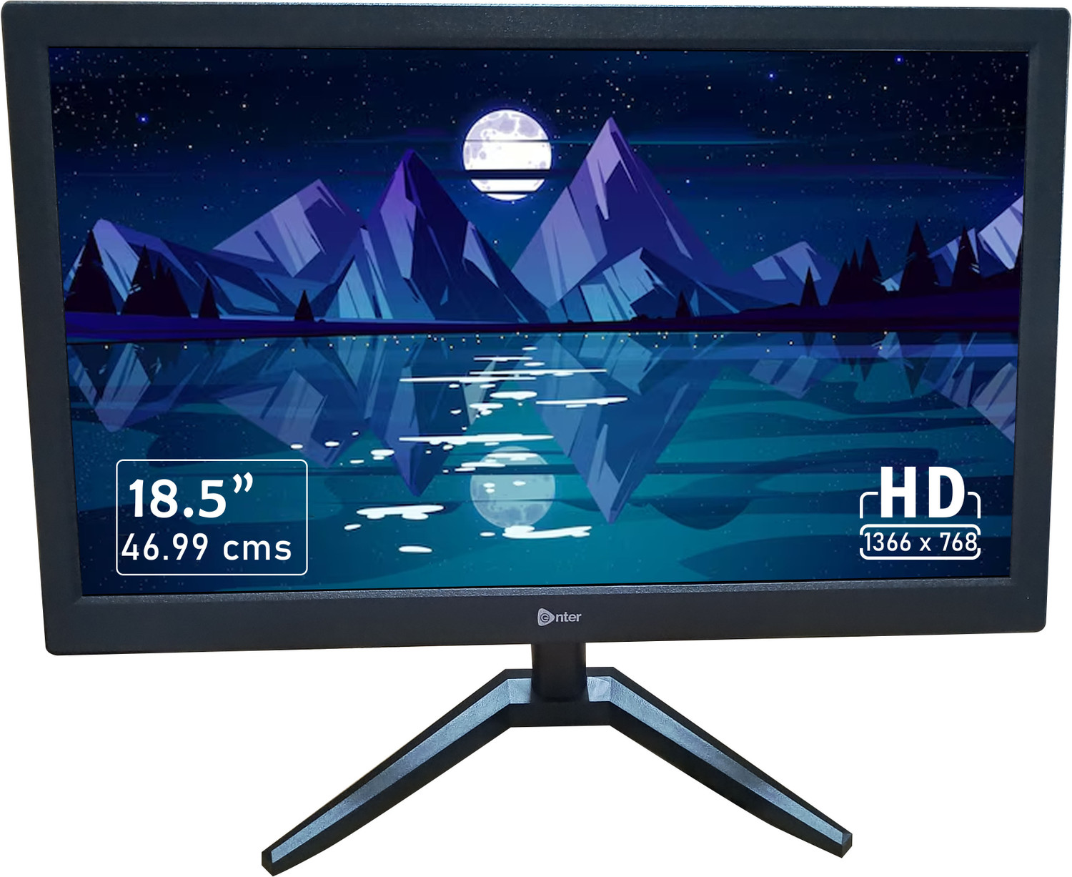 Image of Enter HD 46.99 cm (19 inch) HD LED Backlit VA Panel Monitor (Matte Finish,Slim Design, Wall Mountable , Response Time: 5ms, 75Hz Refresh Rate)