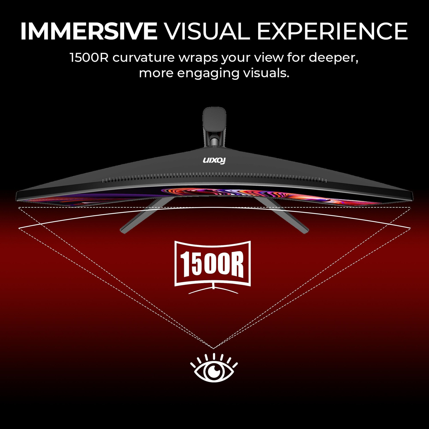 Image of Foxin 68.58 cm (27 inch) Curved Quad HD LED Backlit VA Panel Gaming Monitor (Phantom Pro 27 inch(68.58 cm) 1500R 2K Curved Gaming Monitor, QHD 2560x1440p,)