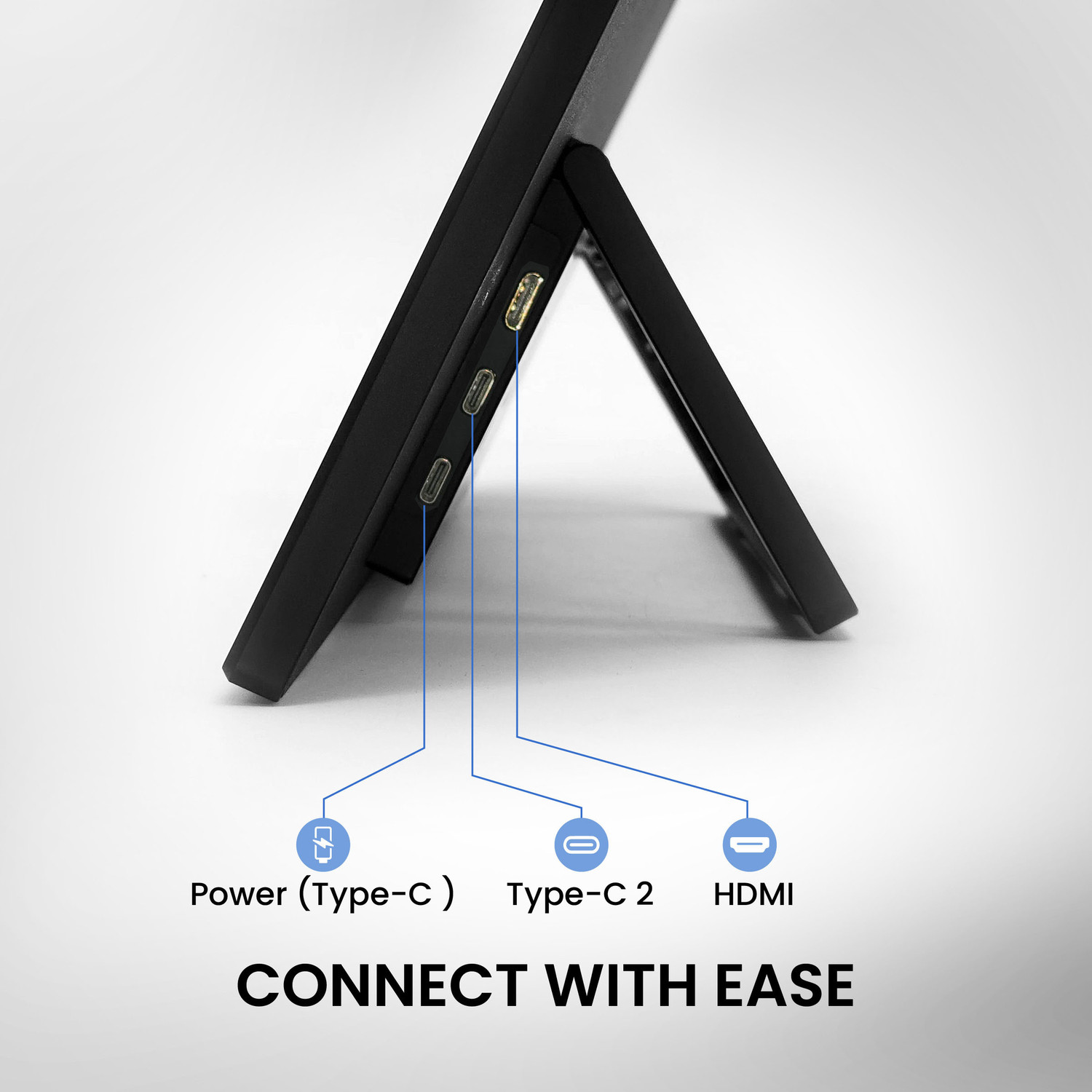 Image of Frontech - 39.62 cm (16 inch) Full HD IPS Panel Monitor (Portable LED Monitor - 10000mAh Rechargeable Battery, Adjustable Stand)
