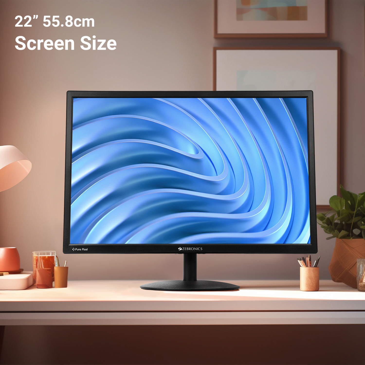 Image of ZEBRONICS V22HD 55.88 cm (22 inch) HD+ TN Panel Monitor (Zeb-V22HD+ LED)