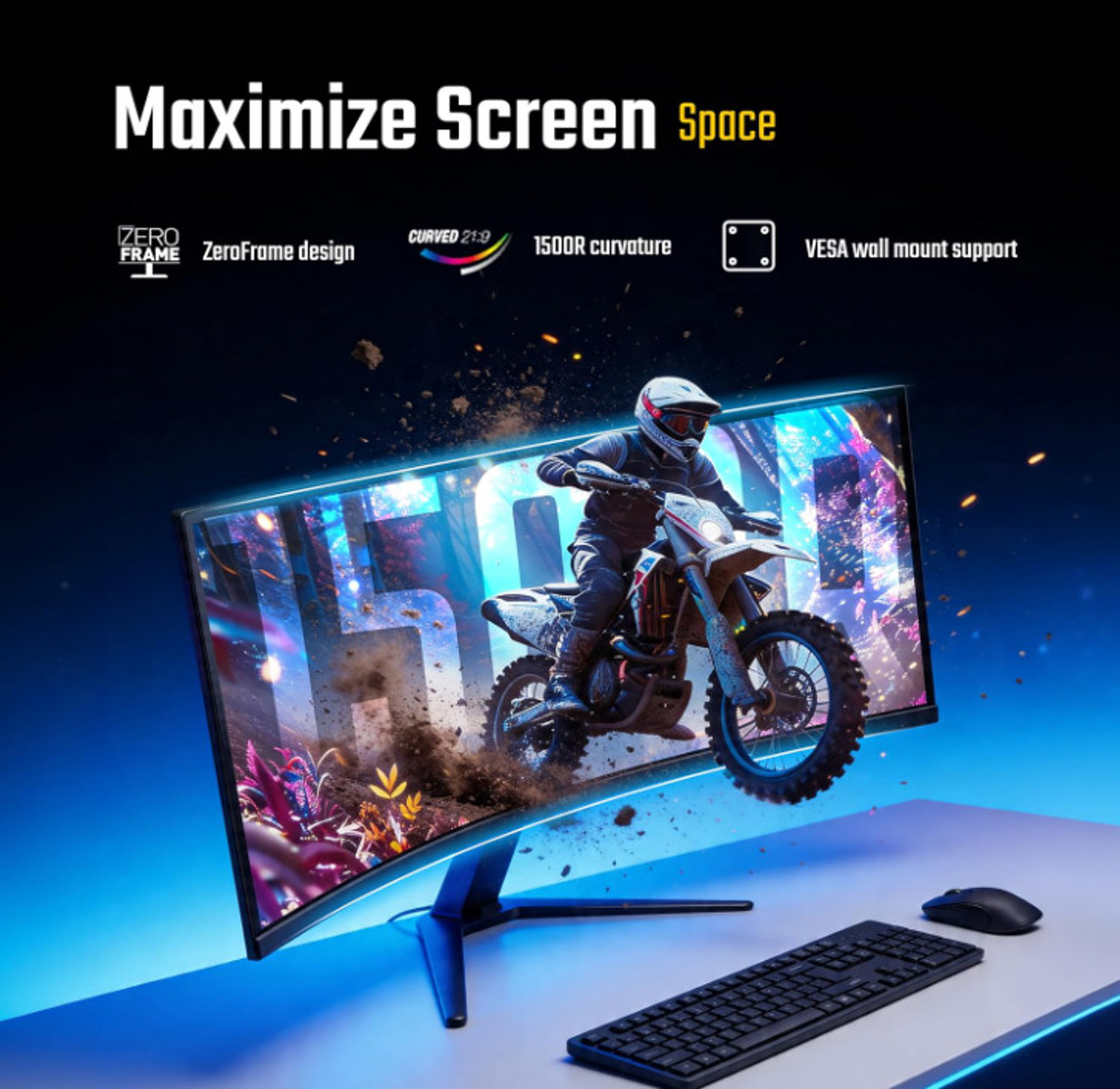 Image of Acer 86.36 cm (34 inch) Curved UWQHD LED Backlit VA Panel Gaming Monitor (ED340CUR X0)