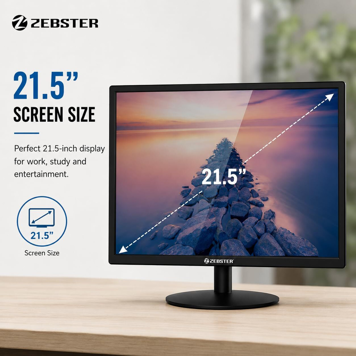 Image of ZEBRONICS 54.61 cm (22 inch) HD VA Panel Monitor (Zebster Z-EE22FHD)