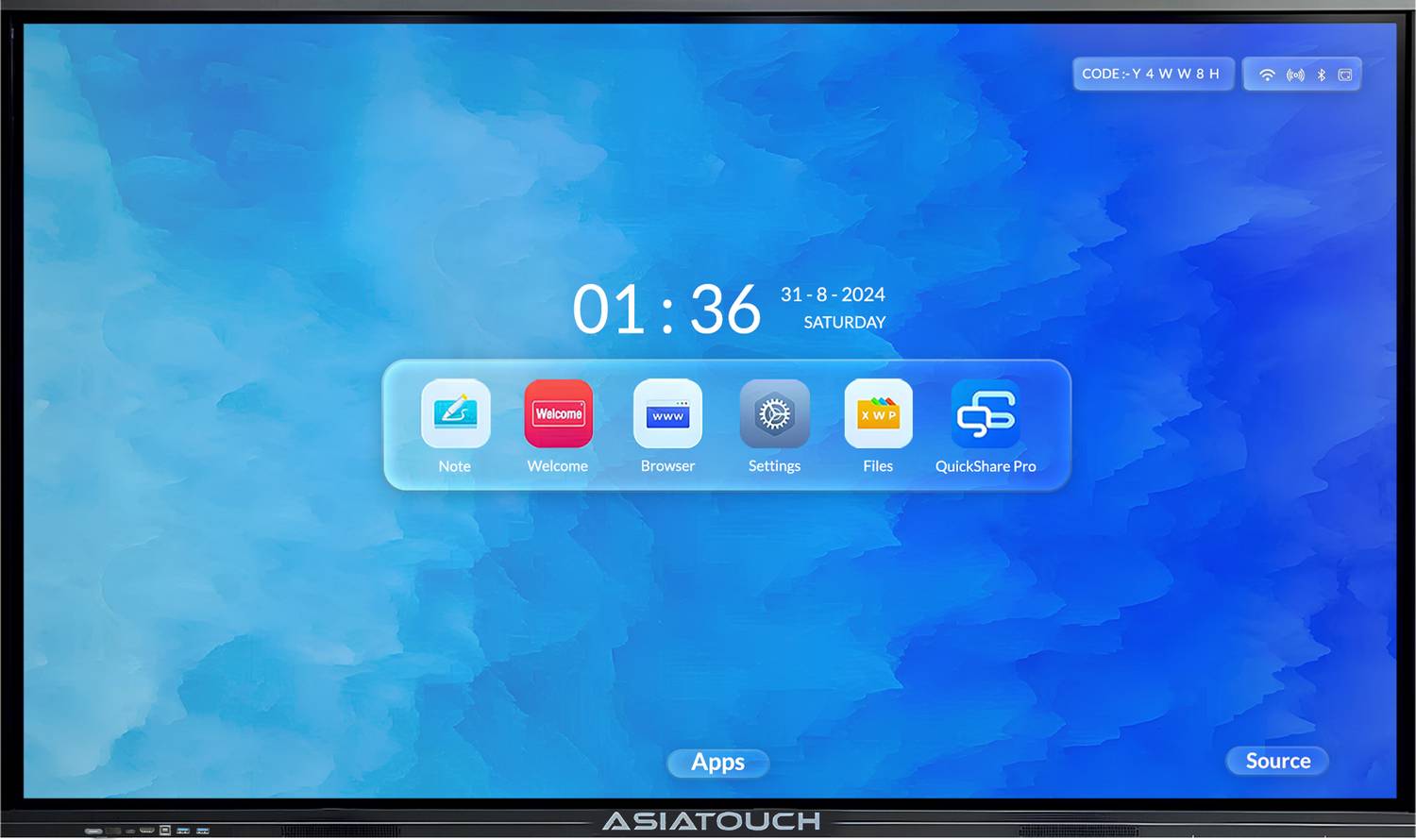 ASIATOUCH 218.44 cm (86 inch) 4K Ultra HD IPS Panel Monitor (Premium A+ Grade 4mm Antiglare Toughened Display,20Pt Touch, Android 13, 8+128GB)