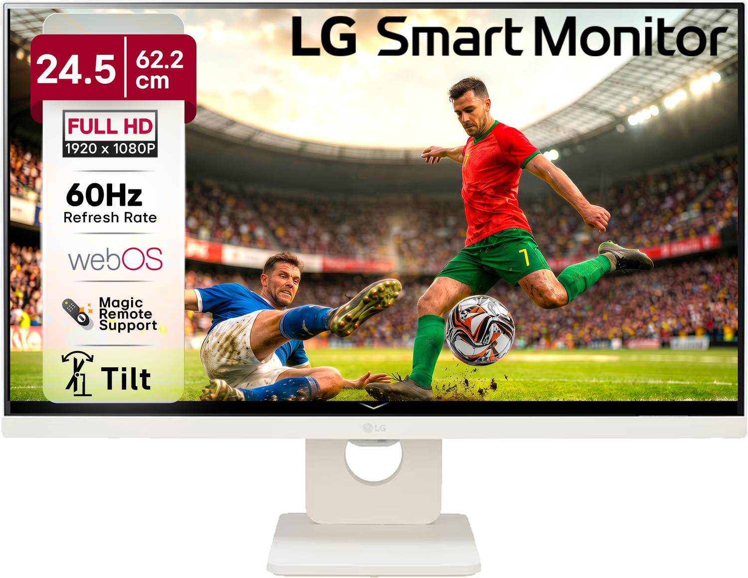 LG LG MyView Smart Monitor Series 62.23 cm (25 inch) Full HD LED Backlit IPS Panel with webOS, ThinQ Home Dashboard, ThinQ App, Remote Control, x2 Built-in Speakers, AirPlay 2 Screen Share Bluetooth, Smart Monitor (25SR50F-W.ATRRJSN)