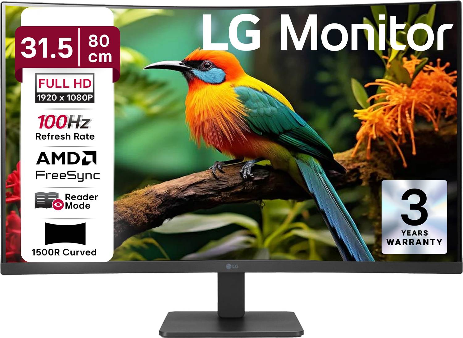 LG 80.01 cm (32 inch) Curved Full HD LED Backlit VA Panel with HD