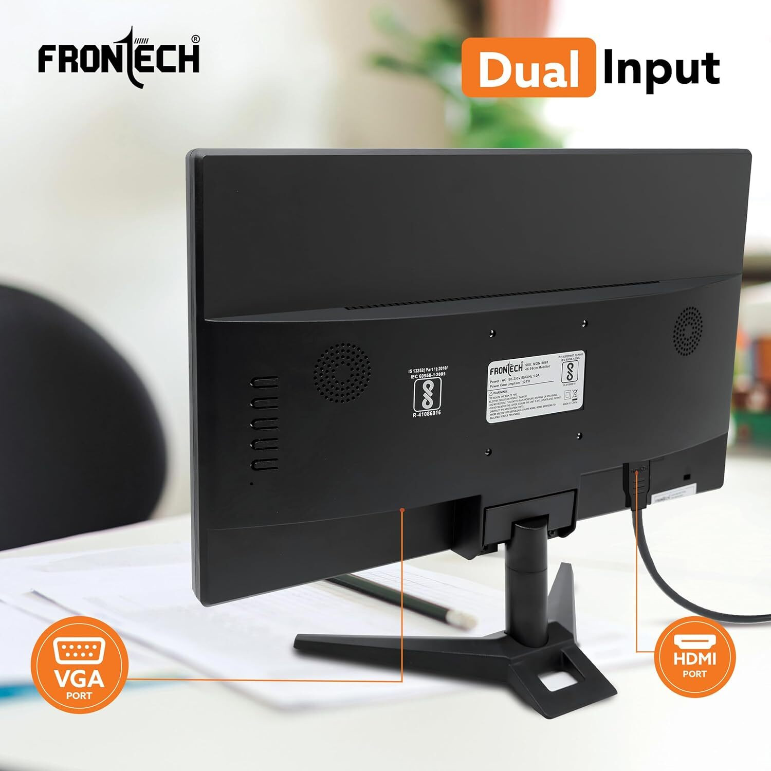 Image of Frontech 46.99 cm (19 inch) HD TN Panel Monitor (18.5 Inch HD LED Monitor)