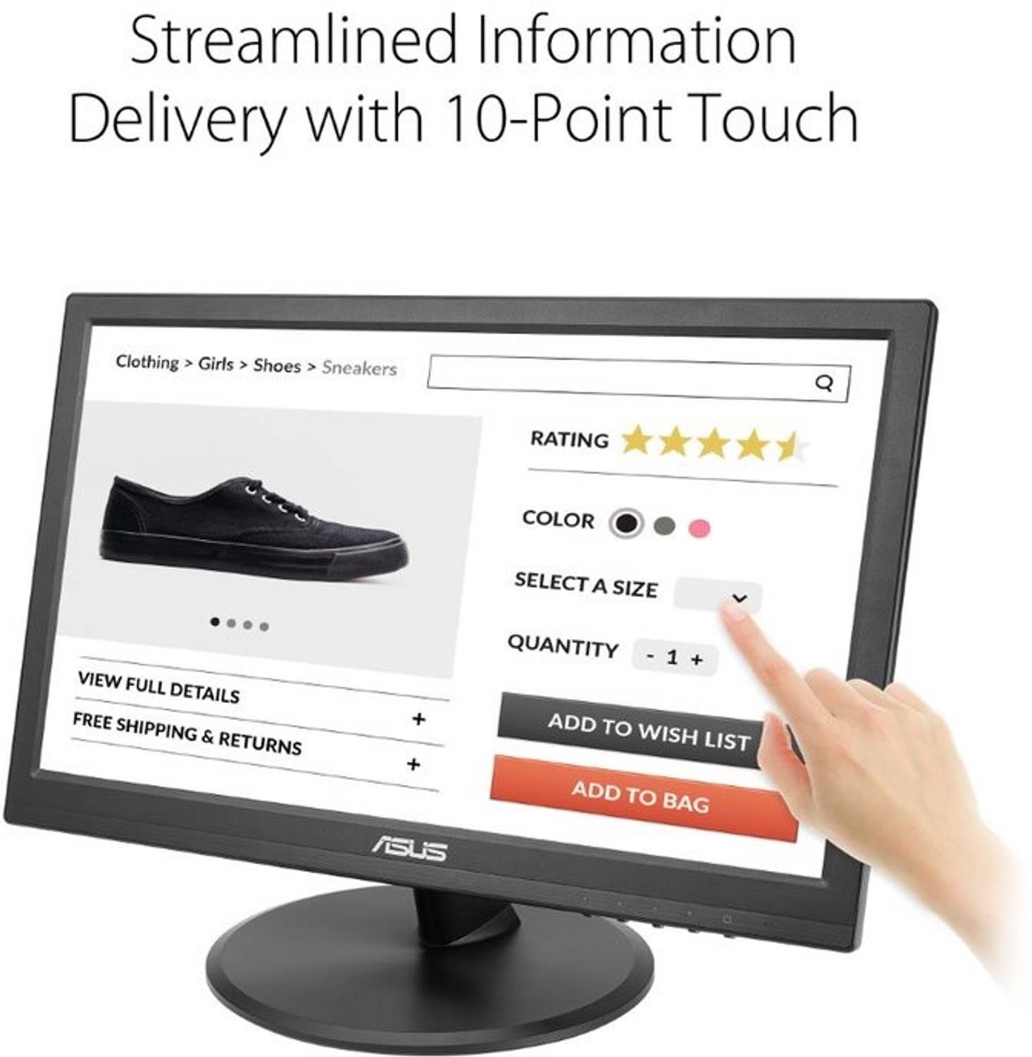 ASUS 39.62 cm (16 inch) WXGA TN Panel with 10-point Touch, HDMI