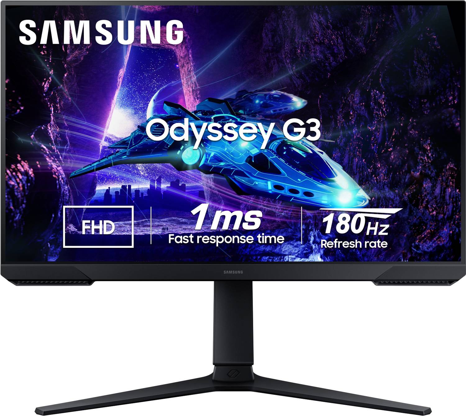Samsung Odyssey G3 60.96 cm (24 inch) Full HD LED Backlit VA Panel with DP, HDMI, Height/Tilt/Pivot Adjustable Stand, Eye-Saver, Bezel Less Gaming Monitor (LS24DG300EWXXL)