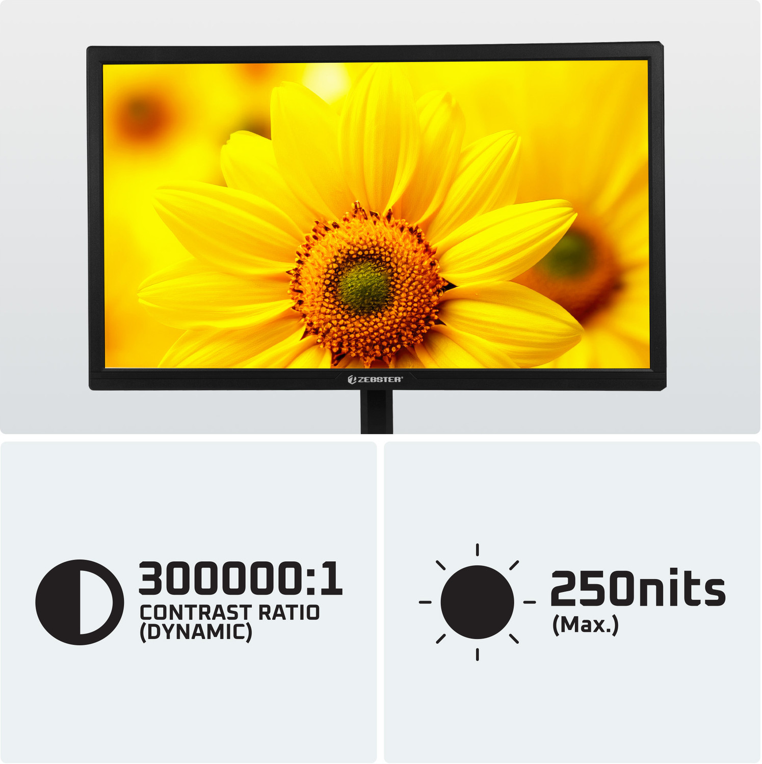 Image of ZEBSTER Z-GV222 54.61 cm (22 inch) Full HD VA Panel with HDMI & VGA Input Monitor (Z-GV222)