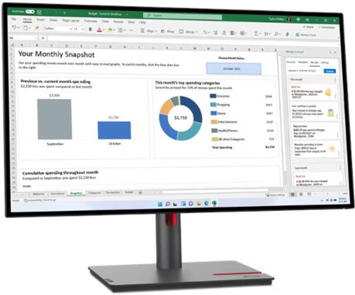 Image of Lenovo P Series 68.58 cm (27 inch) WQHD LED Backlit IPS Panel Monitor (P27q-30)