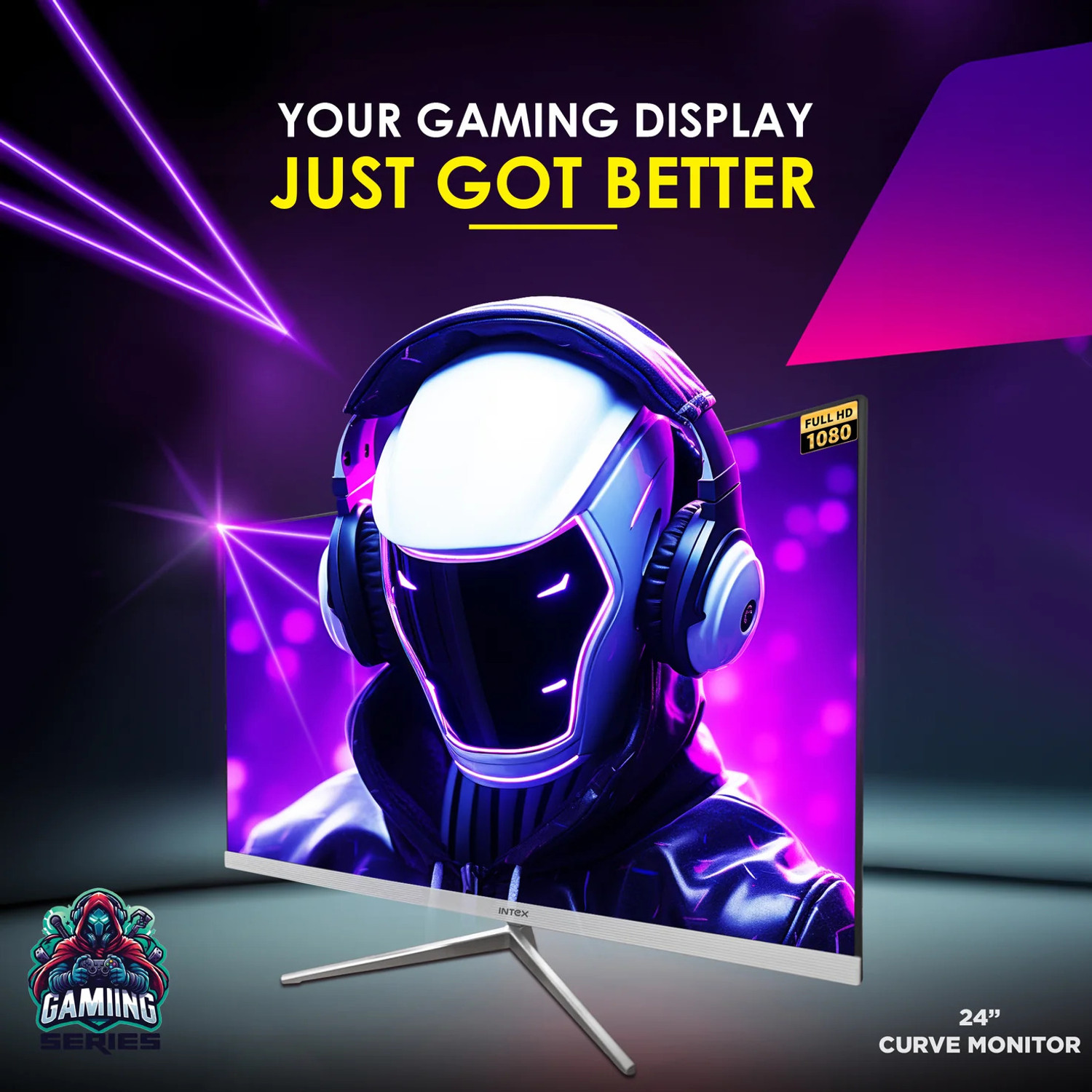 Image of Intex 60.96 cm (24 inch) Curved Full HD VA Panel Gaming Monitor (IT-1702 24 inch Curved Full HD Gaming Monitor)