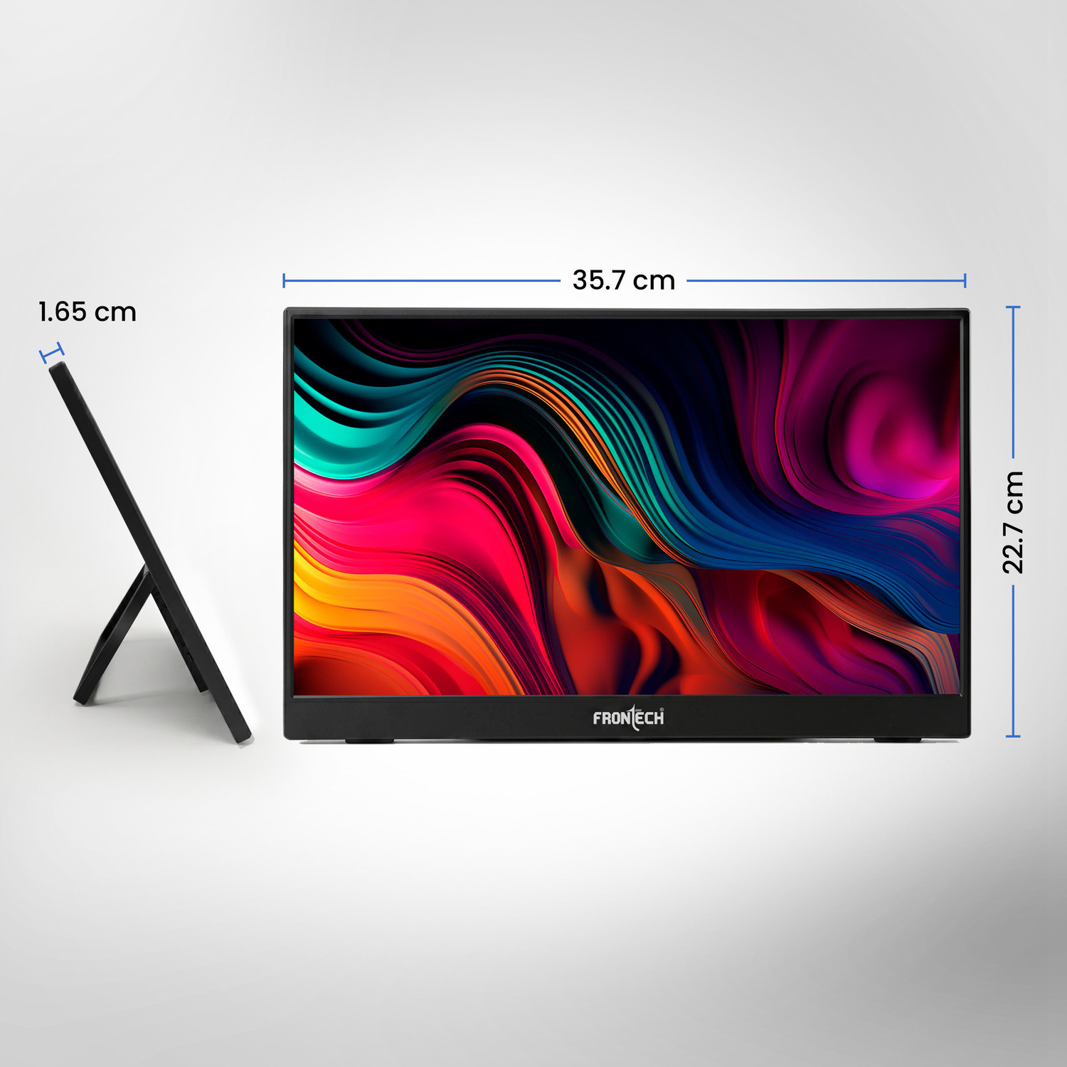 Image of Frontech - 39.62 cm (16 inch) Full HD IPS Panel Monitor (Portable LED Monitor - 10000mAh Rechargeable Battery, Adjustable Stand)