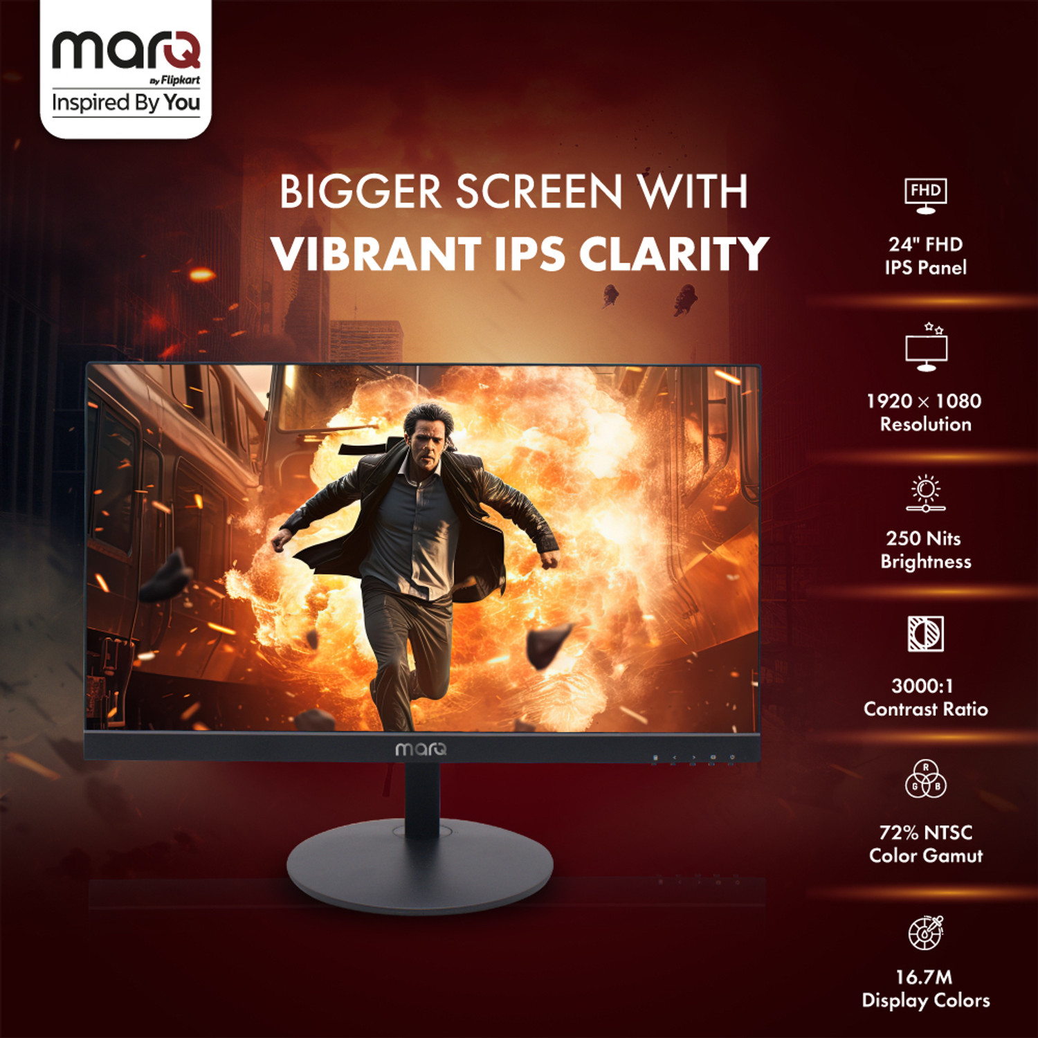 Image of MarQ by Flipkart 60.96 cm (24 inch) Full HD IPS Panel Monitor (24FHDMEQPUUB)