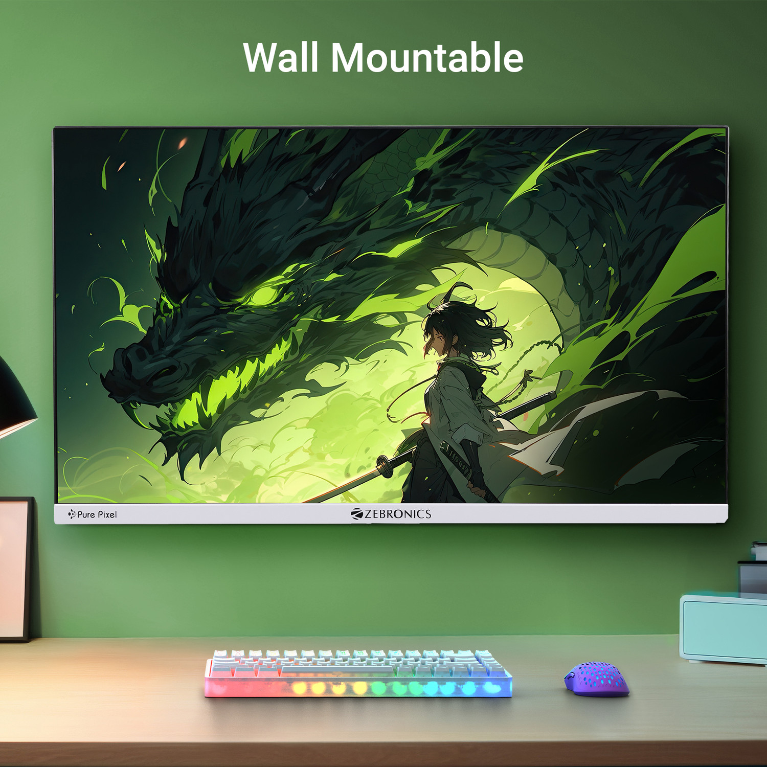 Image of ZEBRONICS 54.61 cm (22 inch) Full HD VA Panel with 16:9 Aspect Ratio, 250 nits Brightness, 16.7M Colors, Dual Input - HDMI+VGA, Wall Mountable, Slim Design Monitor (ZEB-EA22FHD LED /ZEB-EA120)