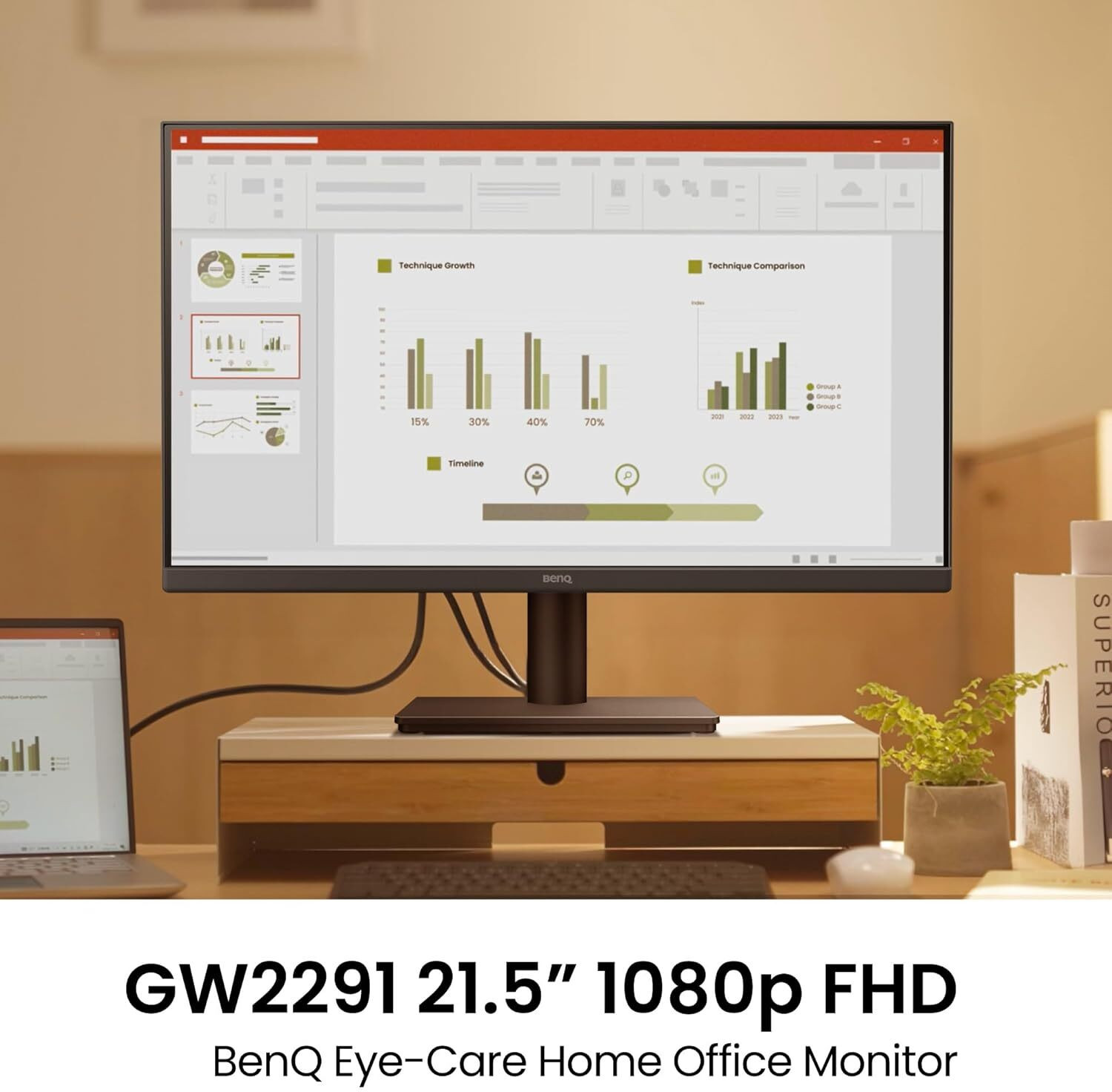 Image of BenQ 54.61 cm (22 inch) Full HD LED Backlit IPS Panel Monitor (GW2291)