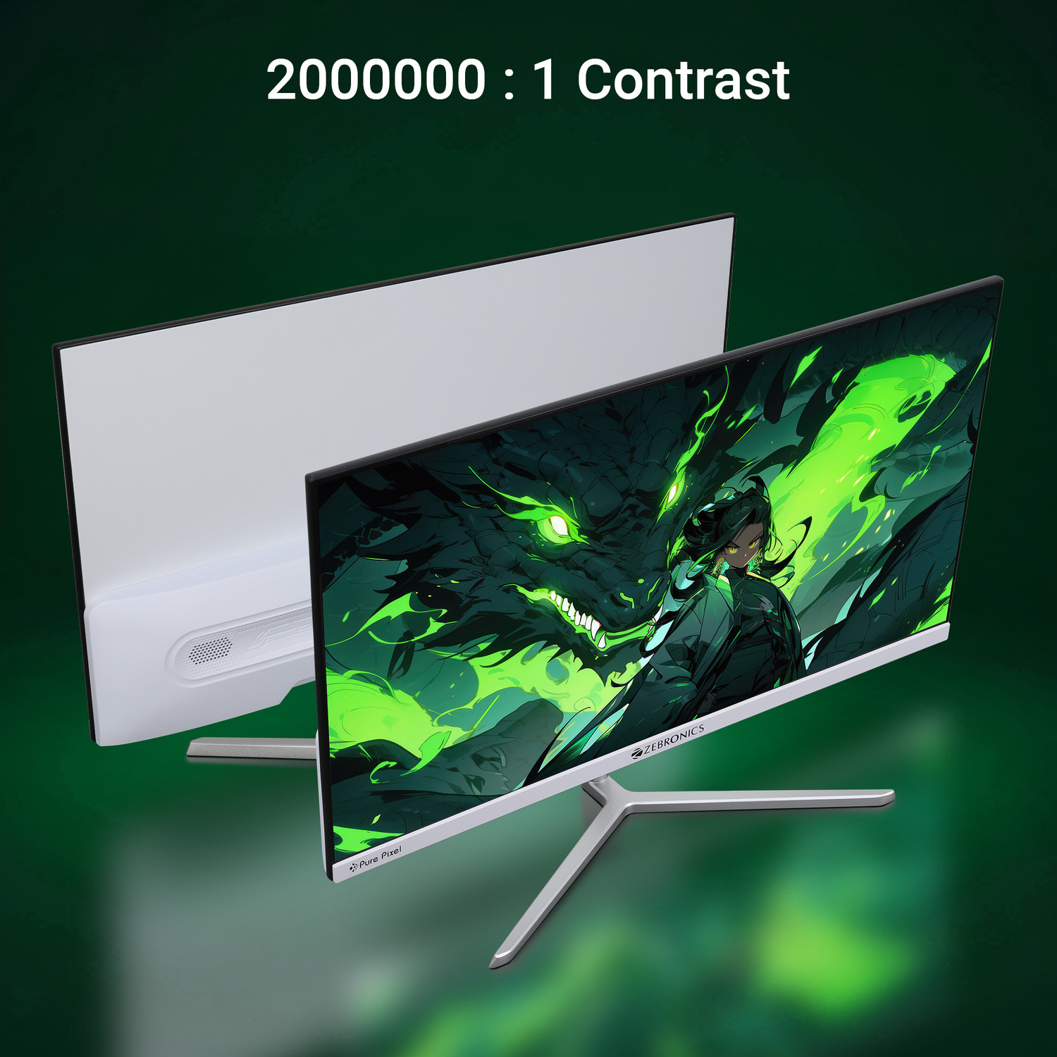 Image of ZEBRONICS 54.61 cm (22 inch) Full HD VA Panel with 16:9 Aspect Ratio, 250 nits Brightness, 16.7M Colors, Dual Input - HDMI+VGA, Wall Mountable, Slim Design Monitor (ZEB-EA22FHD LED /ZEB-EA120)