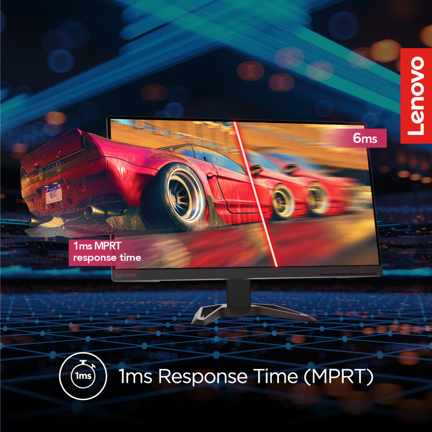 Image of Lenovo G-Series 68.58 cm (27 inch) Full HD LED Backlit VA Panel with 99% sRGB, 3WX2 Speakers, 2XHDMI 2.0, DP 1.4, Height /Tilt Adjustable Stand, VESA mountable Gaming Monitor (G27-30)