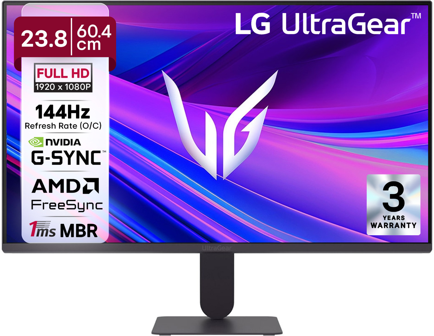 Image of LG UltraGear 60.96 cm (24 inch) Full HD IPS Panel 24-inch FHD (1920x1080) IPS display, 120Hz (O /C 144Hz) refresh rate / 1ms MBR, NVIDIA G-SYNC Compatible / AMD FreeSync Premium Pro Monitor (24G411A-BB.ATREMVL)