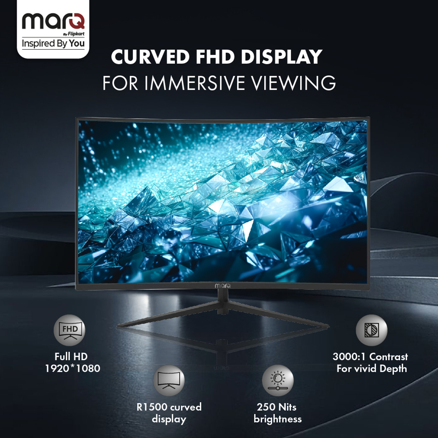 Image of MarQ by Flipkart 81.28 cm (32 inch) Curved Full HD LED Backlit VA Panel Monitor (32FHDMCQCCJB)