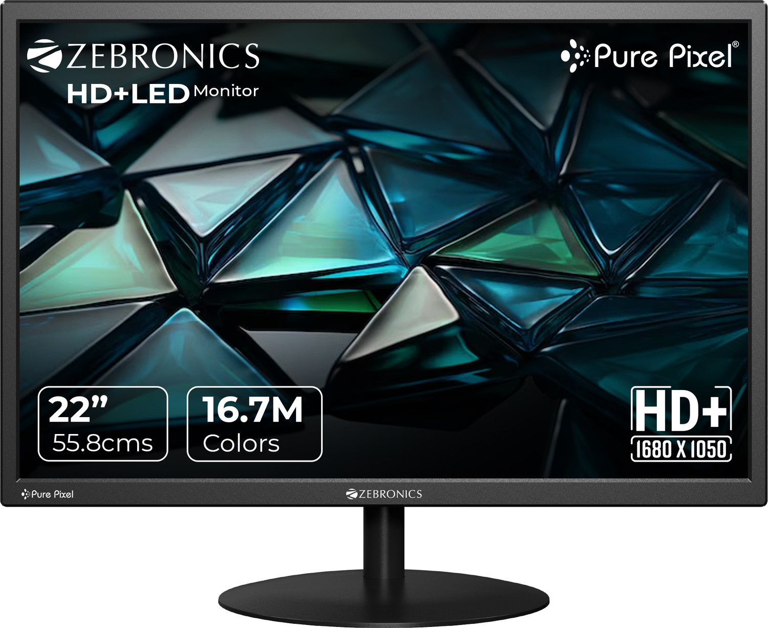 Image of ZEBRONICS V22HD 55.88 cm (22 inch) HD+ TN Panel Monitor (Zeb-V22HD+ LED)